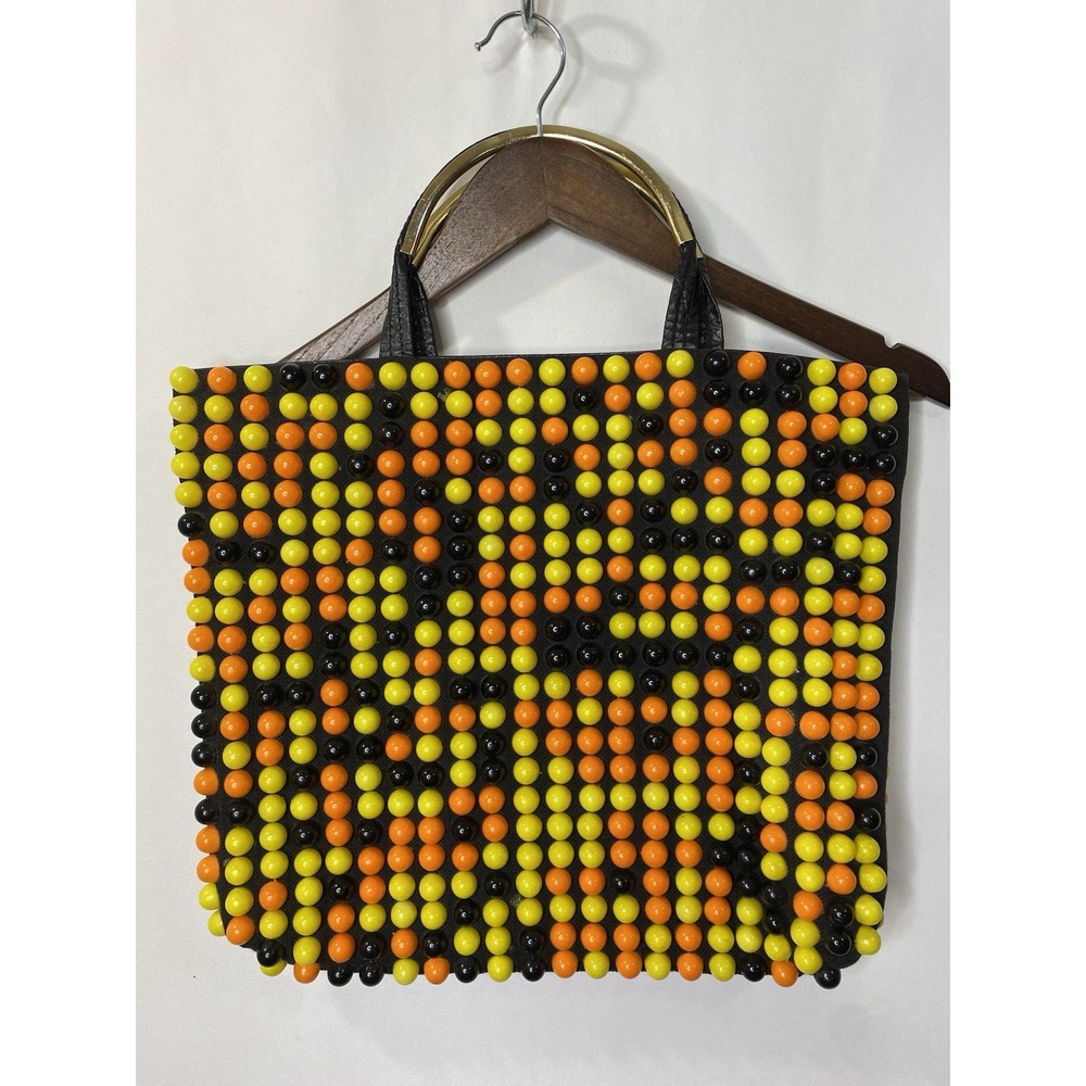 Vintage Beaded Handbag Purse Trippy Fall Groovy Autumn Maximalists Statement Bag